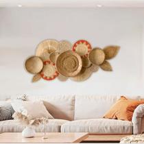 Composição Cestaria de Palha Parede Kalapalo Boho