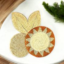 Composição De Parede Palha Decoração Rústica Cestaria Boho