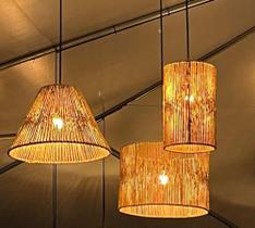 Composição De Teto 3 Pendente Luminaria Cupula Rústica - Charmhouse