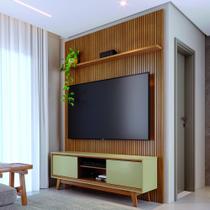 Composição Milo 179m para TV''s até 65 Polegadas 2 Portas Deslizantes - Cumaru/Opala Madetec Composição Milo 179m para TV''s até 65 Polegadas 2 Portas Deslizantes - Cumaru/Opala Madetec