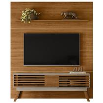 Composiçao Painel Rack Piso Teto TV 75 244x208cm 7591 Fendi Naturale MDT