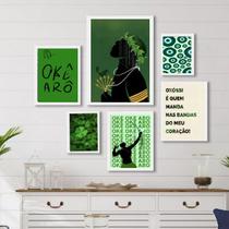 Composição Quadros Decorativos OxóssiVerde - com vidro