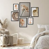 Composição Quadros Decorativos Para Sala Nuances Bege