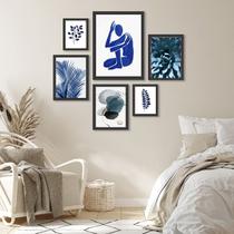 Composição Quadros Decorativos Quarto ArtesAzuis - com vidro