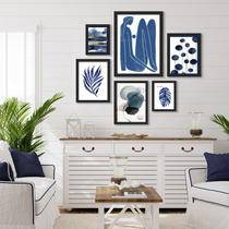 Composição Quadros Decorativos Sala ArtesAzuis - com vidro