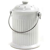Compost Keeper Norpro White Ceramic 3.8L com filtro de odor