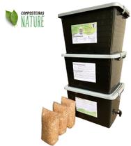 Composteira Doméstica Minhocário 105 L - kit econômico - Produza seu próprio fertilizante natural - Nature - Belo Costume