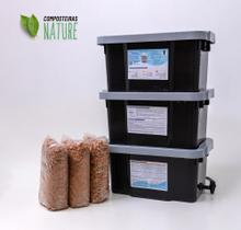 Composteira Doméstica Minhocário 45 L Nature - Produza seu próprio fertilizante líquido e sólido