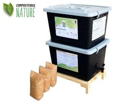 Composteira Doméstica Minhocário 60l kit super econômico