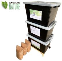 Composteira Doméstica Minhocário 90 L Nature - Para decomposição de alimentos e produção de adubos Composteira Doméstica Minhocário 90 L Nature - Para decomposição de alimentos e produção de adubos