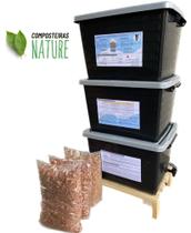 Composteira Doméstica Minhocário 90 L Nature - Produza seu próprio adubo orgânico - Nature - Belo Costume
