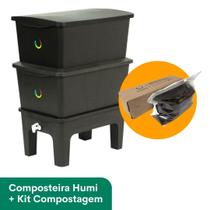Composteira Humi 90L + Kit Compostagem Plus