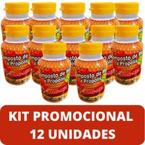 Composto Antigripal Farmel Mel, Própolis, Abacaxi, Acerola e Frutas Cítricas 350g Kit Promocional 12 Unidades