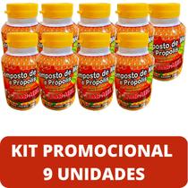 Composto Antigripal Farmel Mel, Própolis, Abacaxi, Acerola e Frutas Cítricas 350g Kit Promocional 9 Unidades