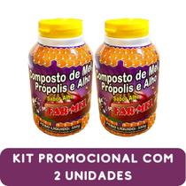 Composto Antigripal Farmel Mel, Própolis e Alho 350g - Kit Promocional 2 Unidades