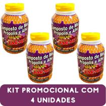 Composto Antigripal Farmel Mel, Própolis e Alho 350g - Kit Promocional 4 Unidades