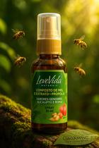 Composto de Mel e Extrato de Própolis LeveVida Naturais Spray 35ml Sabores Gengibre, Eucalipto e Romã