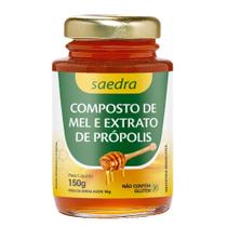 Composto de Mel e Extrato de Própolis Saedra 150 ml - Dor de garganta Não contém glúten
