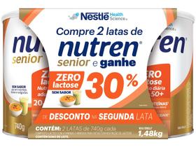 Composto Lácteo Nestle sem Sabor Nutren Senior Zero lactose 740g 2 Unidades