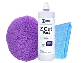 Composto Polidor Zacs Zcut Fast Kit c/Boina Lã + Flanela