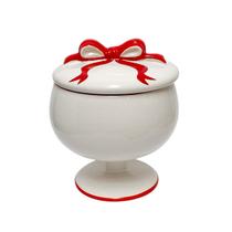 Compoteira c pe laco charlotte cereja ceramica luiz salvador