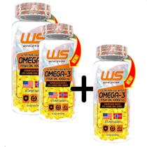 Compre 2 Ômega-3 Fish Oil 1000mg Worldsize 60 Softgel Leve 3