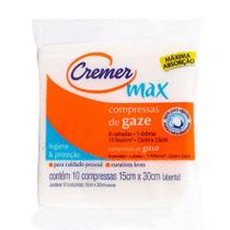 Compressa de gaze cremer max com 10 unidades