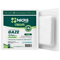 Compressa de Gaze Estéril Algodão Nicks Pharma 13 Fios 7,5x7,5cm (15x30cm aberto) - Kit 10 Envelopes Compressa de Gaze Estéril Algodão Nicks Pharma 13 Fios 7,5x7,5cm (15x30cm aberto) - Kit 10 Envelopes