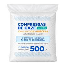 Compressa de Gaze Hidrófila Albamed 13 Fios 7,5x7,5cm 500 Unidades 100% Algodão Alta Absorção Compressa de Gaze Hidrófila Albamed 13 Fios 7,5x7,5cm 500 Unidades 100% Algodão Alta Absorção