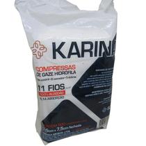Compressa de gaze karina 7,5x7,5 - 13 fios - 500 un - não esteril - AMED
