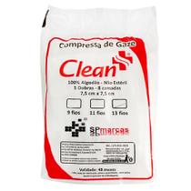 Compressa de Gaze Não Estéril 7,5x7,5cm Pacote c/ 140G 13 Fios - Clean