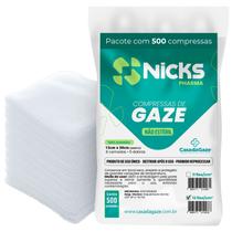 Compressa de Gaze Nicks Pharma 13 Fios 7,5x7,5cm (15x30cm Aberta) 500 Unidades Não Estéril Cream Cremer Compressa de Gaze Nicks Pharma 13 Fios 7,5x7,5cm (15x30cm Aberta) 500 Unidades Não Estéril Cream Cremer