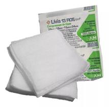 Compressa De Gaze Para Feridas 7,5cm x 7,5cm 13 Fios 01 Pacote C/10 Unidades - Lívia