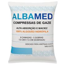 Compressa Gaze Curativo Não Estéril 09 11 13 Fios 7,5x7,5cm Pacote 180g