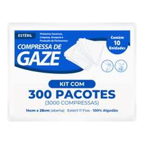 Compressa Gaze Estéril Sanfarma 11 Fios 300 Envelopes 3000 U