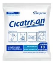 Compressa Gaze Não Aderente Estéril Sanfarma Cicatrisan 20 pacotes c/10