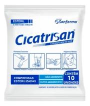 Compressa Gaze Não Aderente Estéril Sanfarma Cicatrisan 40 pacotes c/10