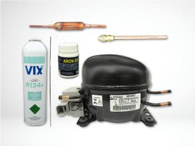 Compressor 1/6 r134a embraco em2s60 127v + kit instalação - a99267802