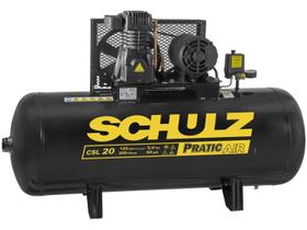 Compressor 20 Pés 5HP 200L Trifásico Pratic Air CSL20 SCHULZ Compressor 20 Pés 5HP 200L Trifásico Pratic Air CSL20 SCHULZ