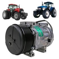 Compressor 7h15 new holland 7040 saida vertical 10pk 12v