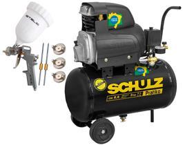 Compressor Ar 8,5pés Plus 25l Schulz 127v + Kit Acessórios