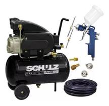 Compressor Ar 8,5Pés Plus Csi 25L Schulz + Kit Acessórios 11