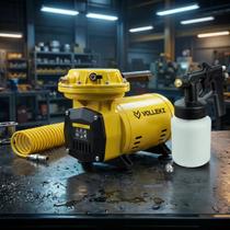 Compressor Ar Direto Pintura Portátil 1/2 Hp Pistola Vollekz
