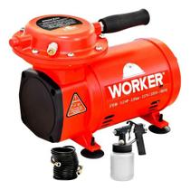 Compressor Ar Direto Portátil 1/2Hp Bivolt 370w com Pistola e Mangueira Worker