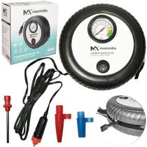 Compressor Ar Portatil Automotivo 12V Calibrador + 3 Bico