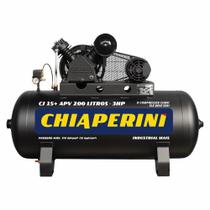 Compressor de ar 15 pés 200 litros 3 hp 175 lbs monofásico - CJ 15+ APV 200L - Chiaperini