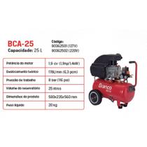 Compressor de Ar 25 Litros 1,9 Hp 8 Pés Branco Motores Compressor de Ar 25 Litros 1,9 Hp 8 Pés Branco Motores
