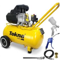 Compressor de Ar 2,5HP 8 Pés 43 Litros Lubrificado com Kit Multiuso 6 Peças 127V CP8550T TEKNA
