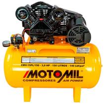 Compressor de Ar Air Power 15 Pés 3HP 150 Litros Mono 110/220V Bivolt Motomil Compressor de Ar Air Power 15 Pés 3HP 150 Litros Mono 110/220V Bivolt Motomil