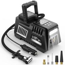Compressor de Ar Digital 12V DC com Acessórios para Pneus